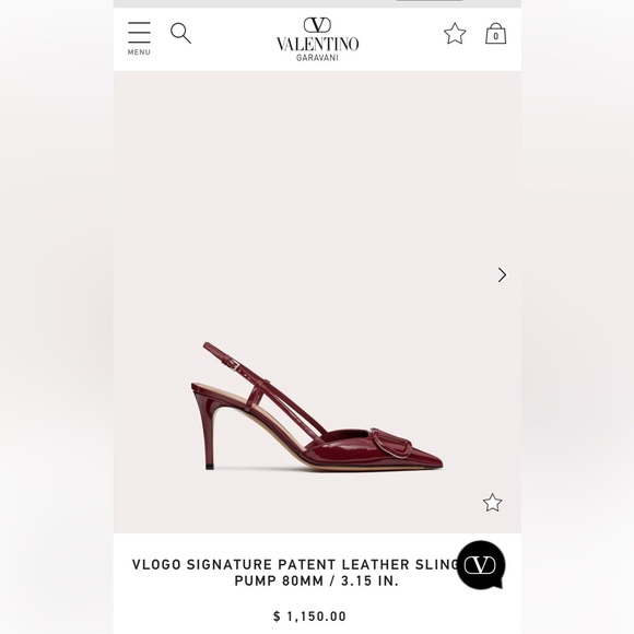 Valentino Leather V Logo Slingback Sandals Size 37.5 ♥️ - Picture 11 of 12